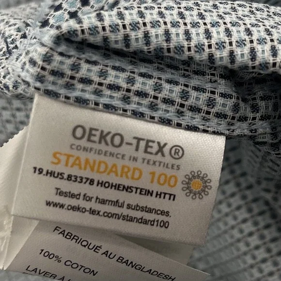 Perry Ellis Button Up Shirt Mens M Geometric Blue LS Oeko-Tex Business NWT $90 - Picture 4 of 10